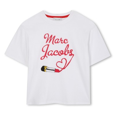 тениска,детски,3/4,панталони,marc,jacobs,kids',lipstick,short,sleeve,t,shirt,white