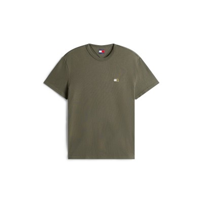 тениска,мъжки,тениски,tommy,jeans,classic,tommy,small,badge,t,shirt,pewter,green