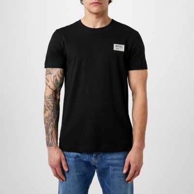 мъжка,тениска,облекла,на,разпродажба,diesel,diesel,patch,logo,t,shirt,mens,black,9xx