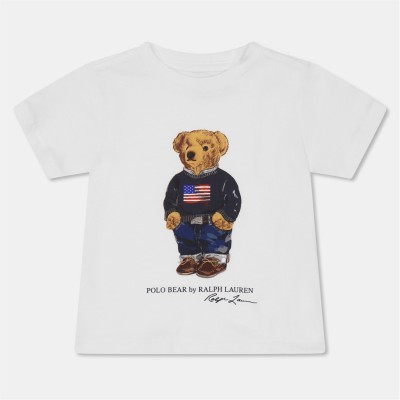 тениска,детски,3/4,панталони,polo,ralph,lauren,kids',bear,t,shirt,white,bear