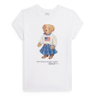 тениска,polo,ralph,lauren,kids,bear,t,shirt,white