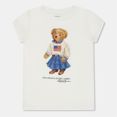 тениска,детски,3/4,панталони,polo,ralph,lauren,kids',bear,t,shirt,white