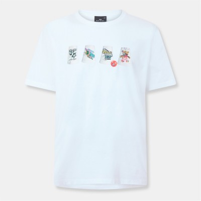 тениска,облекла,на,разпродажба,мъжки,тениски,ps,paul,smith,men's,cups,regular,fit,t,shirt,white,01