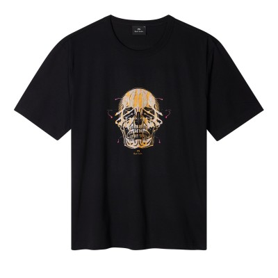 тениска,облекла,на,разпродажба,мъжки,тениски,ps,paul,smith,men's,skull,regular,fit,t,shirt,black,79