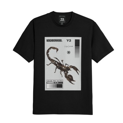 тениска,облекла,на,разпродажба,мъжки,тениски,y3,x,neighborhood,scorpion,graphic,t,shirt,black,granite