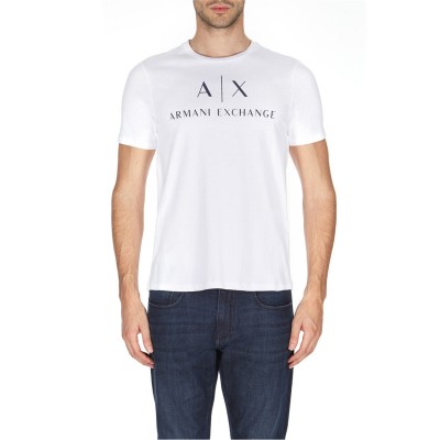 тениска,мъжки,тениски,armani,exchange,logo,t,shirt,white,1100