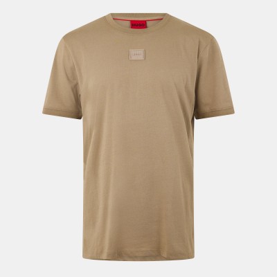 тениска,мъжки,тениски,hugo,men,s,regular,fit,t,shirt,open,brown