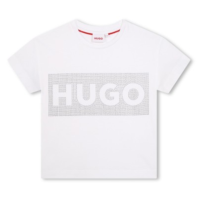юношеска,тениска,детски,облекла,hugo,big,logo,t,shirt,juniors,white,10p