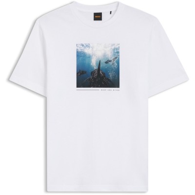 тениска,облекла,на,разпродажба,мъжки,тениски,boss,men's,t,shirt,white,101