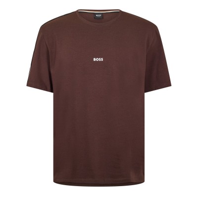 тениска,мъжки,тениски,boss,mens,boss,bodywear,unique,short,sleeve,casual,t,shirt,dark,brown,207