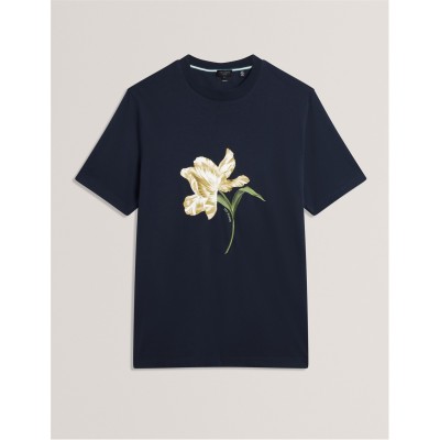 тениска,ted,baker,ted,flower,tshirt,sn61,navy