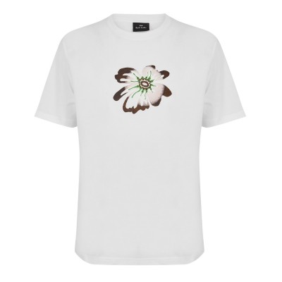 тениска,мъжки,тениски,ps,paul,smith,ps,flower,t,shirt,sn62,white,01