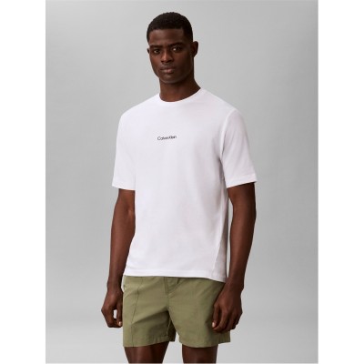 тениска,мъжки,тениски,calvin,klein,men's,logo,t,shirt,white