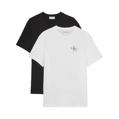 мъжки,тениски,calvin,klein,jeans,ckj,micro,logo,2pk,t,sn63,black,white