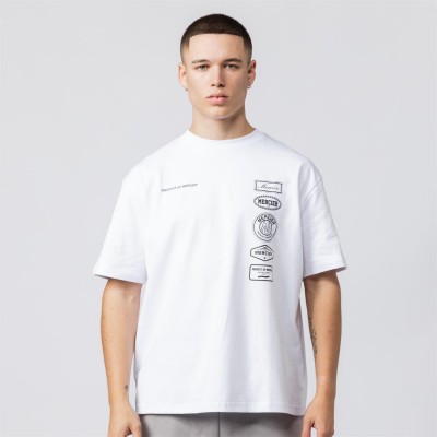 тениска,мъжки,тениски,mercier,badge,tee,sn64,white