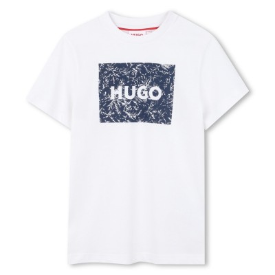 тениска,детски,3/4,панталони,детски,облекла,hugo,hugo,ss,t,shirt,jn63,white