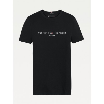 юношеска,тениска,tommy,hilfiger,essential,t,shirt,juniors,black,bds