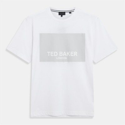 облекла,на,разпродажба,мъжки,тениски,ted,baker,ted,baker,ss,box,graphic,logo,tee,white