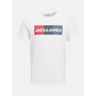 тениска,мъжки,тениски,jack,and,jones,logo,tee,sn62,white