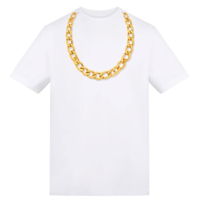 тениска,awd,sport,white,t,shirts,gold,chain