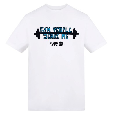 plain,lazy,plain,lazy,printed,tee,gym,people,scare,me