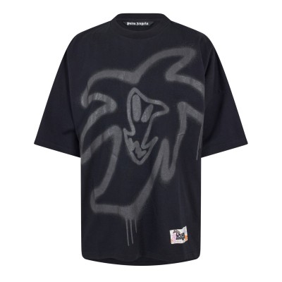 облекла,на,разпродажба,мъжки,тениски,palm,angels,palm,heart,loose,t,sn99,black,black
