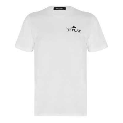тениска,облекла,на,разпродажба,replay,small,logo,t,shirt,white,001