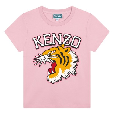 юношеска,тениска,детски,3/4,панталони,kenzo,jersey,logo,print,t,shirt,unisex,juniors,pink,45z