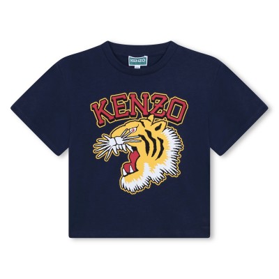 юношеска,тениска,детски,3/4,панталони,kenzo,jersey,logo,print,t,shirt,unisex,juniors,navy,84a