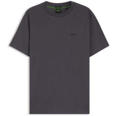 тениска,мъжки,тениски,boss,mens,boss,green,t,shirt,with,logo,design,stretch,cotton,open,grey
