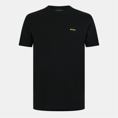 тениска,облекла,на,разпродажба,мъжки,тениски,boss,crew,logo,t,shirt,black,gold,002