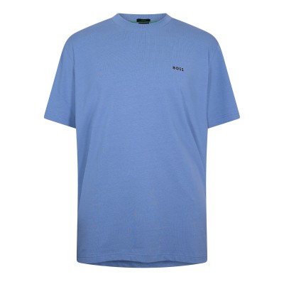 тениска,мъжки,тениски,boss,mens,boss,green,t,shirt,with,logo,design,stretch,cotton,open,blue