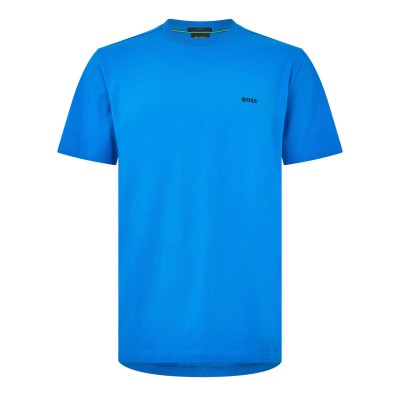 тениска,мъжки,тениски,boss,mens,boss,green,t,shirt,with,logo,design,stretch,cotton,bright,blue