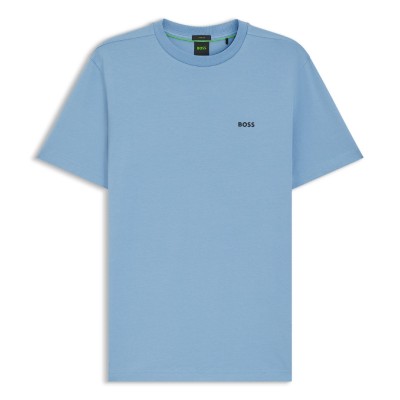 тениска,мъжки,тениски,boss,mens,boss,green,t,shirt,with,logo,design,stretch,cotton,open,blue