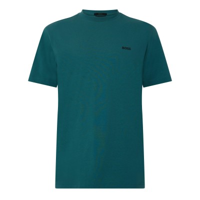 тениска,мъжки,тениски,boss,mens,boss,green,t,shirt,with,logo,design,stretch,cotton,deep,green,356