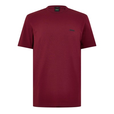 тениска,мъжки,блузи,с,яка,мъжки,потници,boss,mens,boss,green,t,shirt,with,logo,design,stretch,cotton,burgundy,654