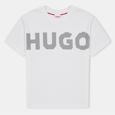 тениска,детски,3/4,панталони,hugo,kids',logo,short,sleeve,t,shirt,white,10p