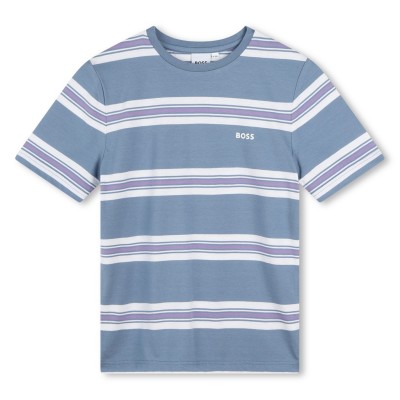 юношеска,тениска,детски,облекла,boss,stripe,tee,juniors,med,grey,049