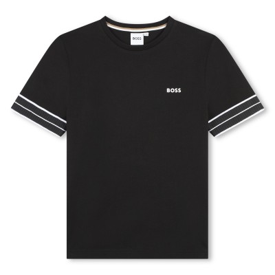 тениска,детски,облекла,boss,logo,t,shirt,black,09b