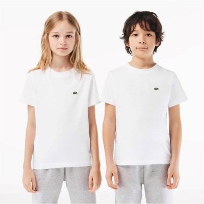 юношеска,тениска,детски,облекла,lacoste,lacoste,basic,logo,t,shirt,juniors,white,001