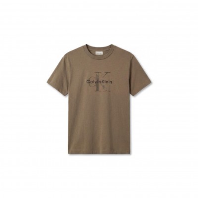 тениска,мъжки,тениски,calvin,klein,jeans,men,s,distressed,monogram,logo,cotton,short,sleeve,t,shirt,dusty,olive