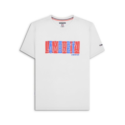 облекла,на,разпродажба,мъжки,тениски,мъжки,горнища,размер+,lambretta,text,tee,white