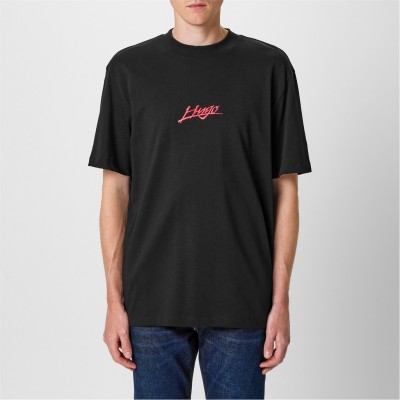 тениска,облекла,на,разпродажба,мъжки,тениски,hugo,logo,print,relaxed,fit,t,shirt,black,001