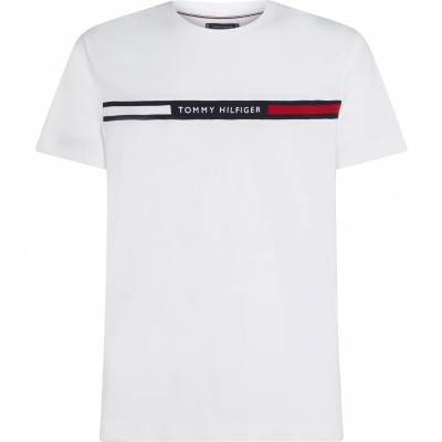 тениска,мъжки,тениски,tommy,hilfiger,logo,panel,t,shirt,white