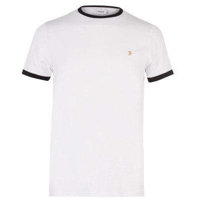 тениска,мъжки,тениски,farah,groves,ringer,t,shirt,white,104