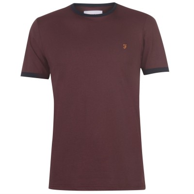 тениска,облекла,на,разпродажба,мъжки,тениски,farah,groves,ringer,t,shirt,farah,red,626