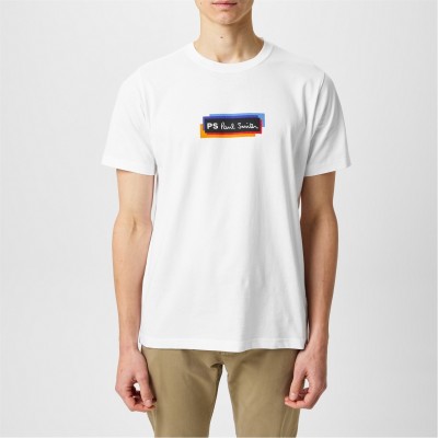 тениска,облекла,на,разпродажба,мъжки,тениски,ps,paul,smith,logo,t,shirt,white,01