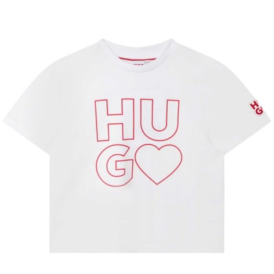 юношеска,тениска,детски,облекла,hugo,juniors,logo,t,shirt,white,10p