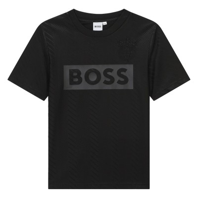 тениска,детски,3/4,панталони,boss,kids',logo,t,shirt,black,09b