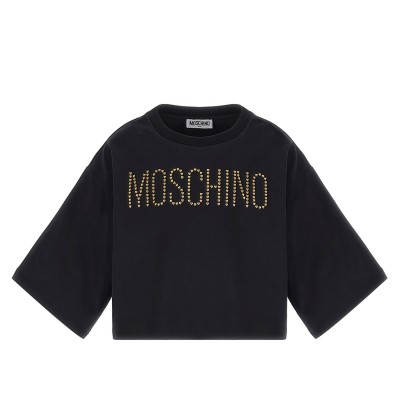 юношеска,тениска,детски,облекла,moschino,stud,logo,t,shirt,juniors,black,60100